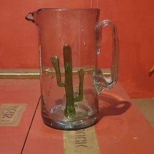 Glass Cactus Pitcher
